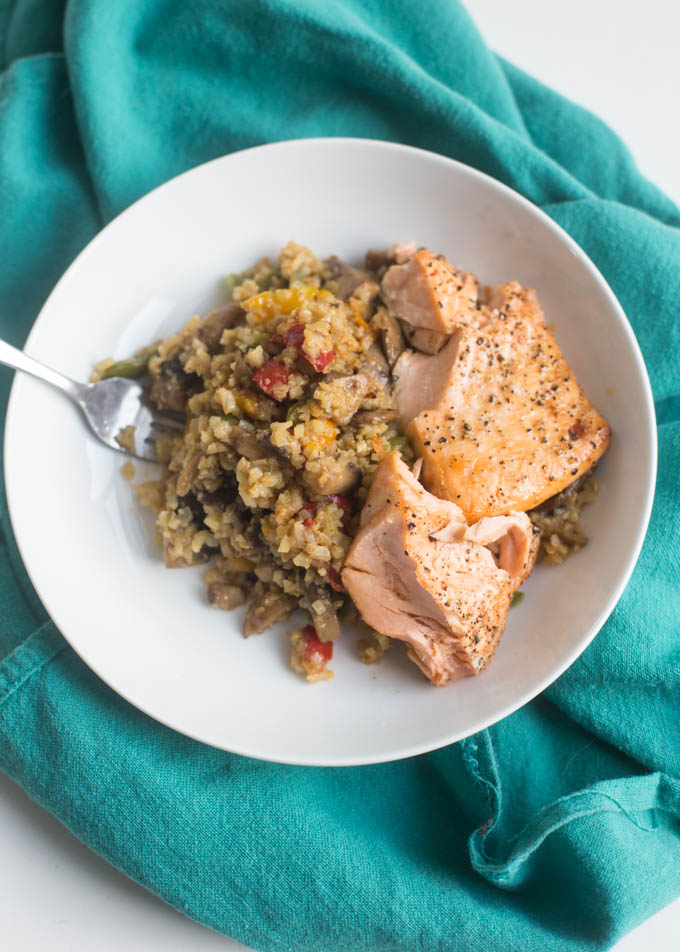 Salmon Cauliflower Rice Bowls boys ahoy