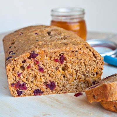 Healthy Cranberry Sweet Potato Bread