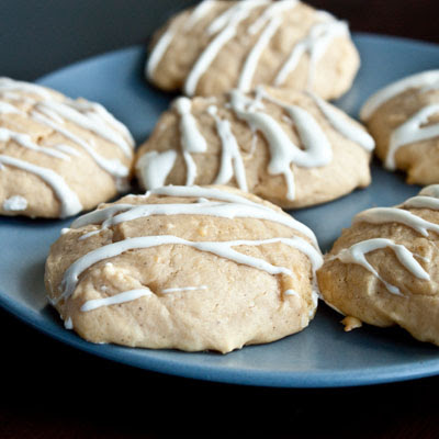 Pumpkin Cheesecake Cookies with a Maple Cream Cheese Glaze