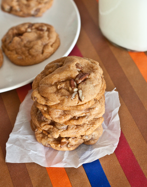 Chocolate Chip-Pecan Pumpkin Spice Pudding Cookies