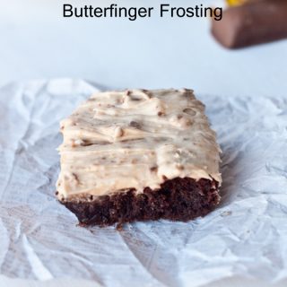 Chocolate Fudge Brownies with Butterfinger Frosting