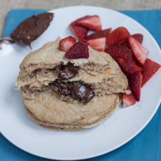 Seven Days of Valentine Sweets: Nutella Stuffed Whole Wheat Pancakes