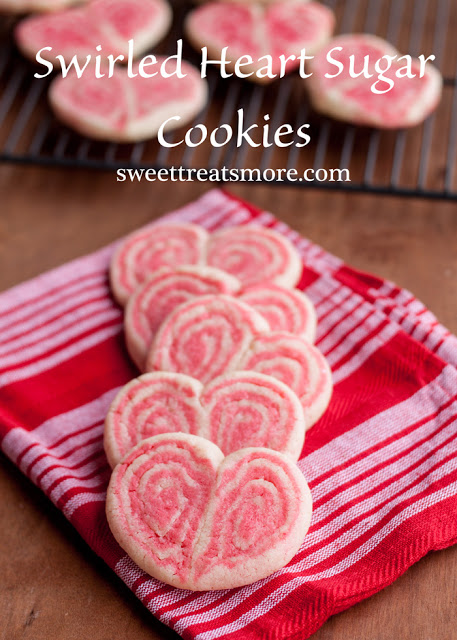 Seven Days of Valentine Sweets: Swirled Heart Sugar Cookies