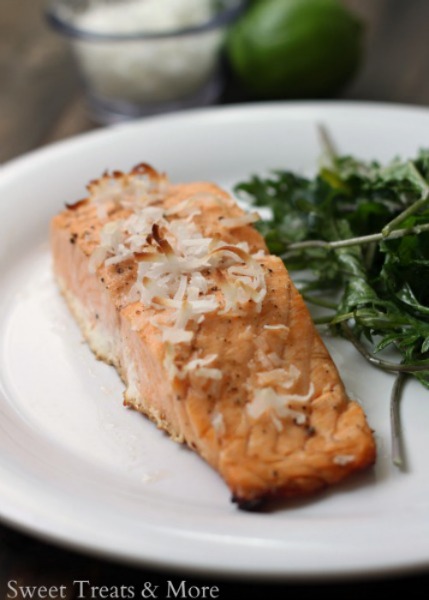 Coconut Lime Baked Salmon {Three Ingredients}