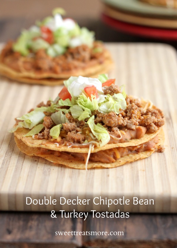 Double Decker Chipotle Bean & Turkey Tostadas