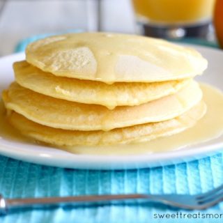 Orange Kissed Pancakes with a Buttery Orange Glaze