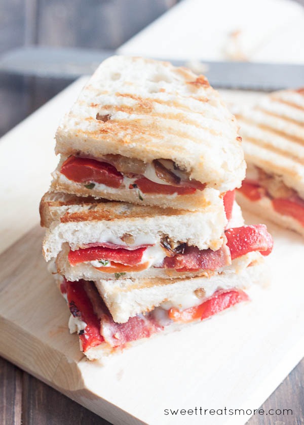 Roasted Red Pepper Paninis {the art of soup and sandwich}
