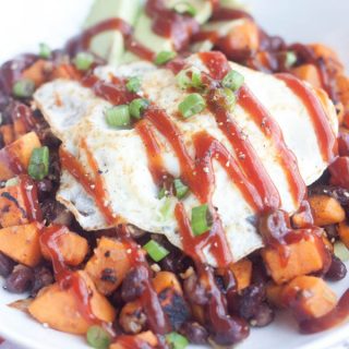 BBQ Sweet Potato Hash with Fried Egg