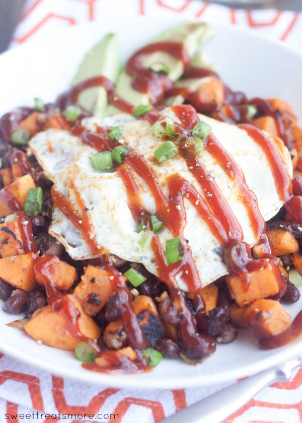 BBQ Sweet Potato Hash with Fried Egg