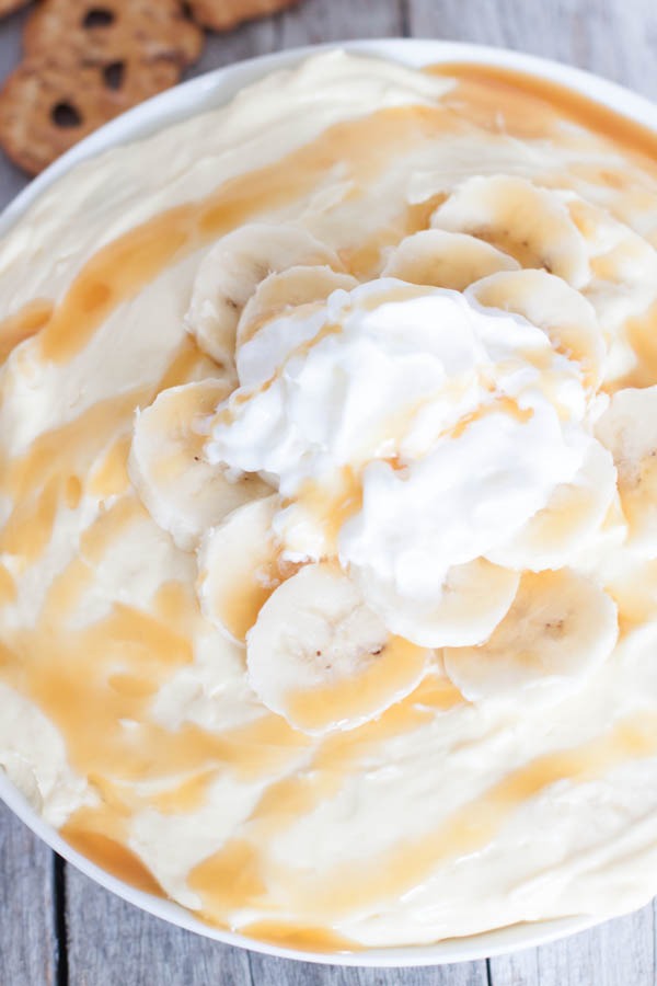 Banana Cream Caramel Cheesecake Dip