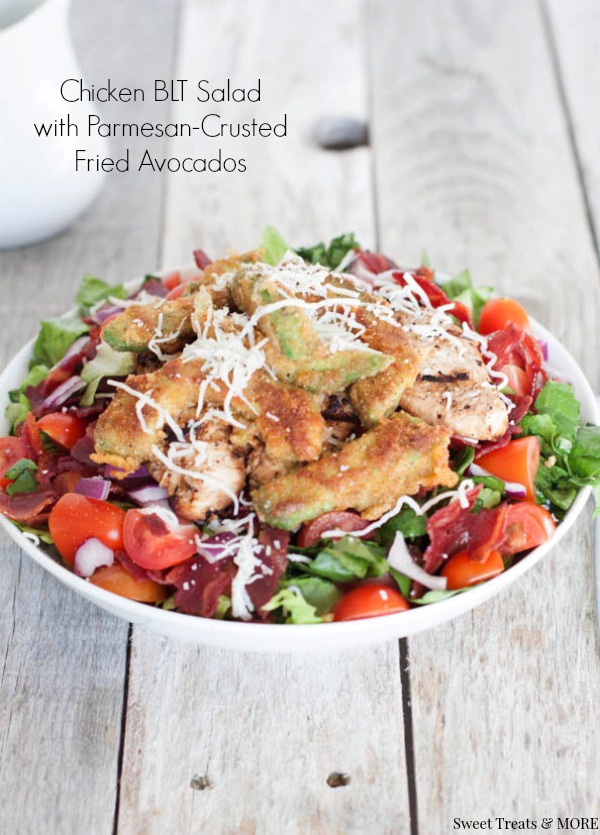 Chicken BLT Salad with Parmesan Crusted Fried Avocados - Kristy Denney