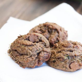 Coconut Oil Double Chocolate Zucchini Cookies