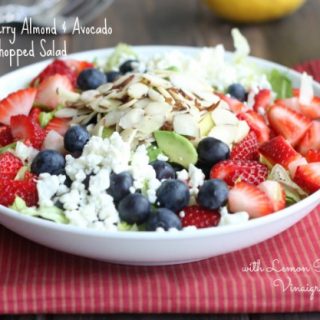 Summer Berry, Almond + Avocado Salad with Lemon Poppy Seed Vinaigrette