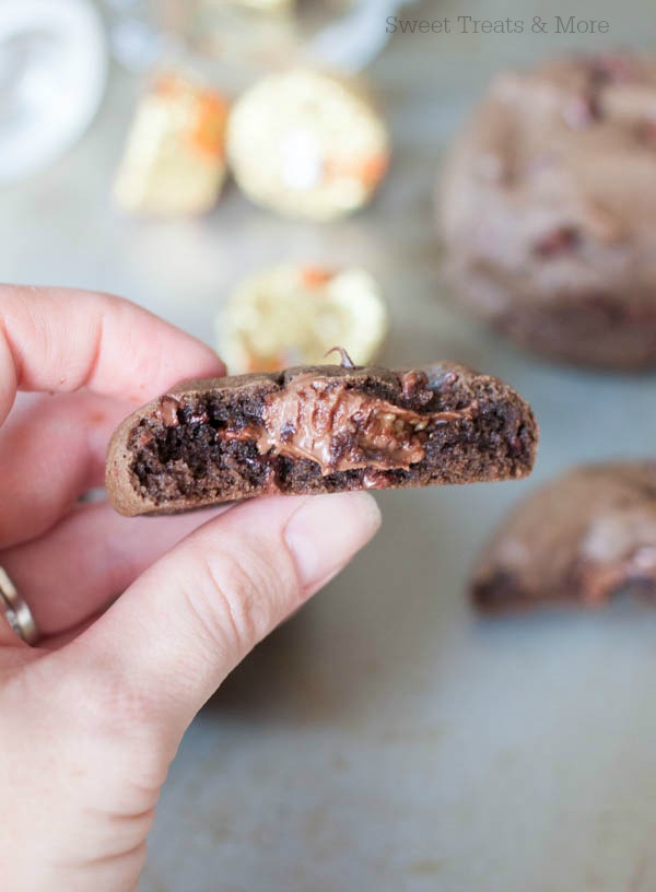 Double Chocolate Peanut Butter Cup Stuffed Cookies