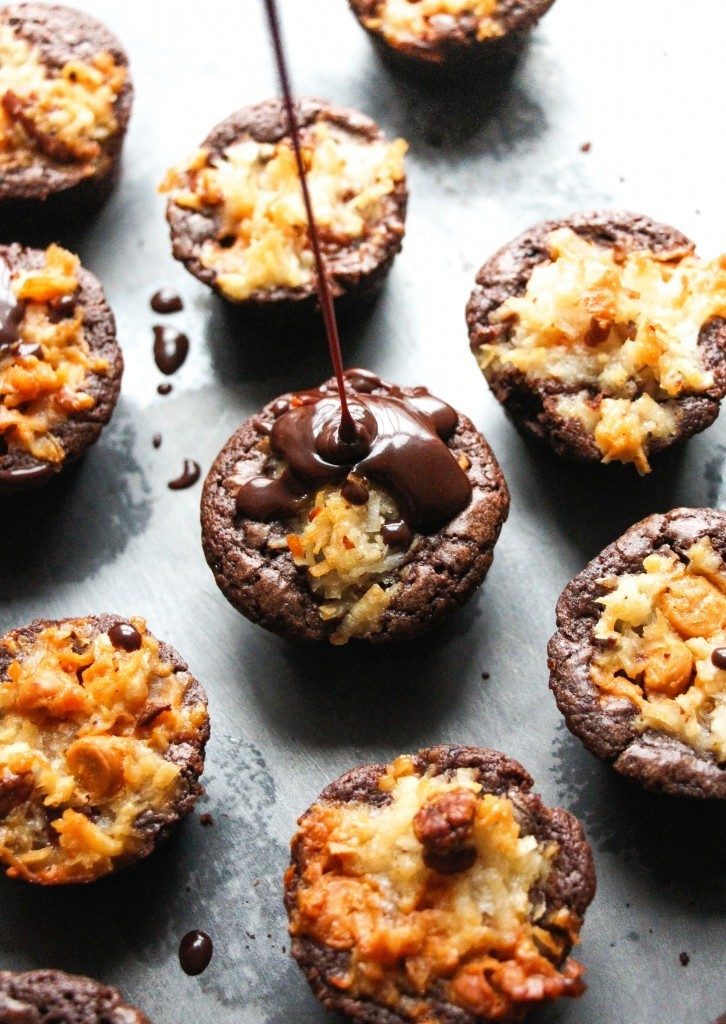 7 Layer Bar Stuffed Brownie Bites