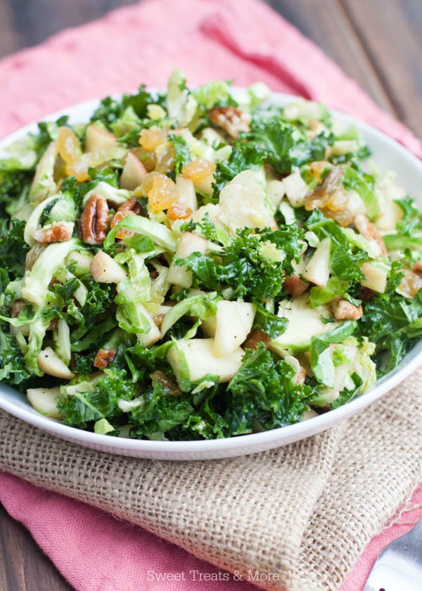 Apple Kale Shaved Brussels Salad