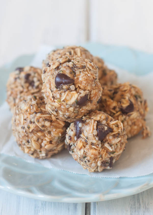 Dark Chocolate Almond Butter Energy Bites