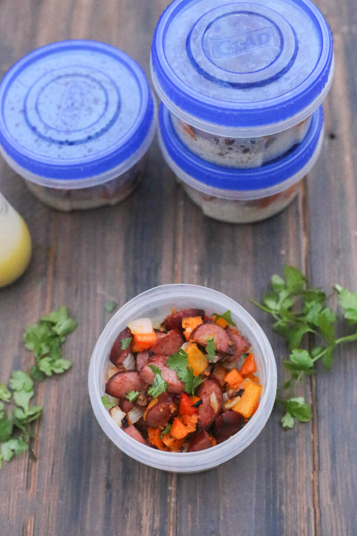 Busy Mom Lunch Sausage and Pepper Quinoa Lunch Bowls Kristy Denney