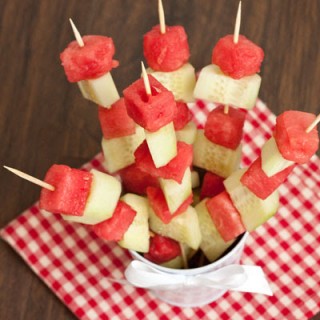 Lime Cucumber & Watermelon Kabobs