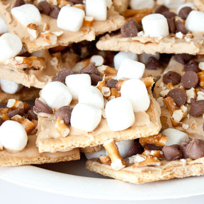 White Chocolate Peanut Butter Pretzel Graham Cracker Squares