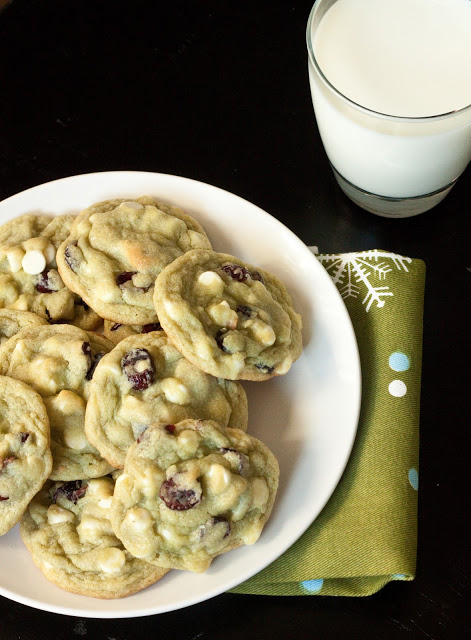 White Chocolate Cranberry Pistachio Cookies