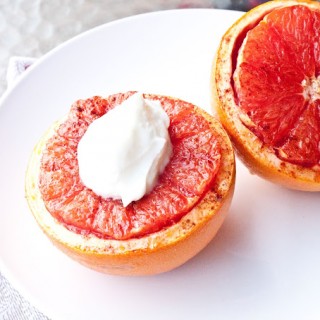 Broiled Grapefruit with Brown Sugar and Yogurt