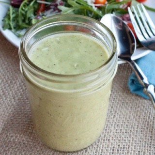 Arugula Salad with Creamy Avocado-Citrus Vinaigrette Dressing