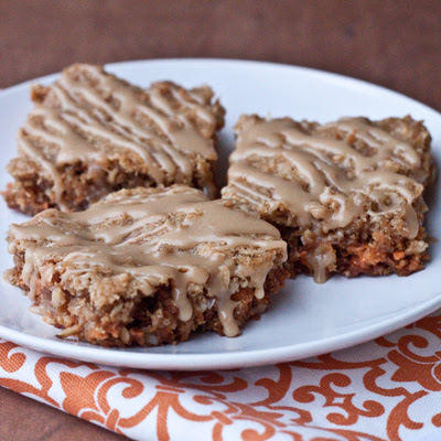 Oatmeal Butterscotch Bars with Brown Sugar Glaze