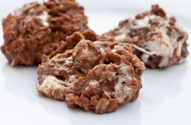 Marshmallow Swirled No Bake Cookies