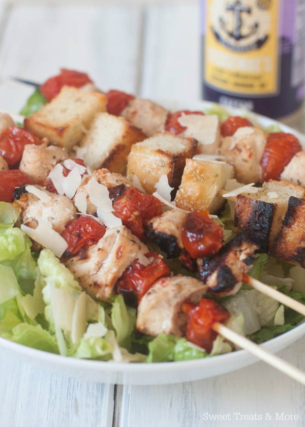 Grilled Chicken Caeasar Kebab Salad