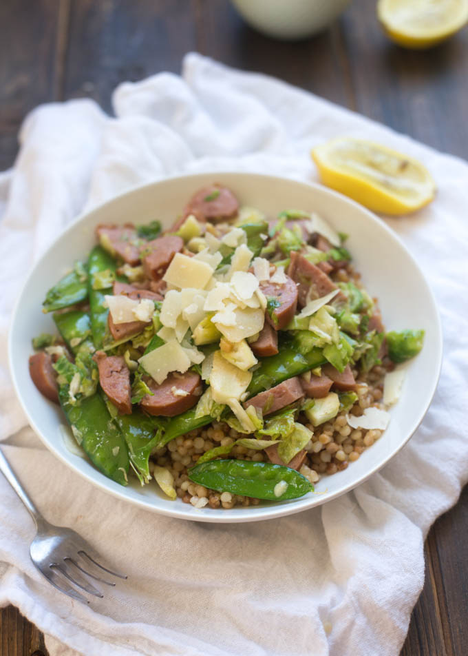 Smoked Sausage and Spring Veggie Couscous