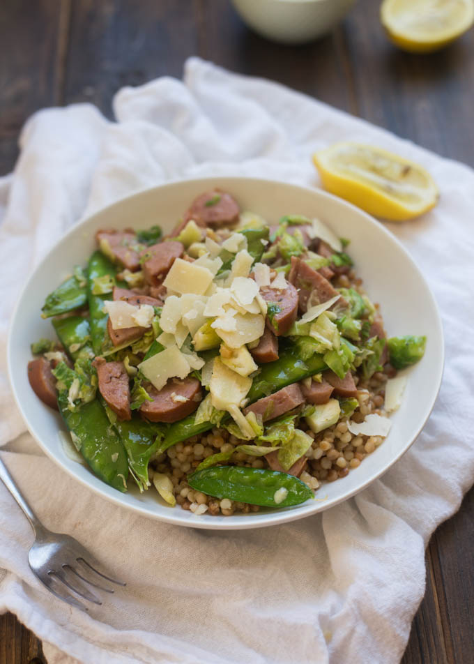 Smoked Sausage and Spring Veggie Couscous - Kristy Denney