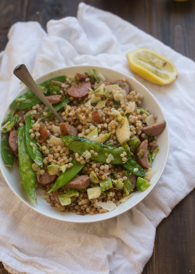 Smoked Sausage and Spring Veggie Couscous - Kristy Denney