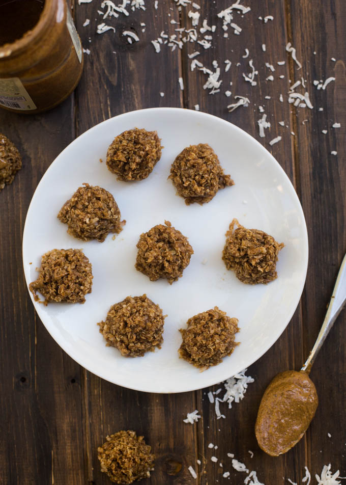 Healthy No Bake Coconut Almond Butter Cookies