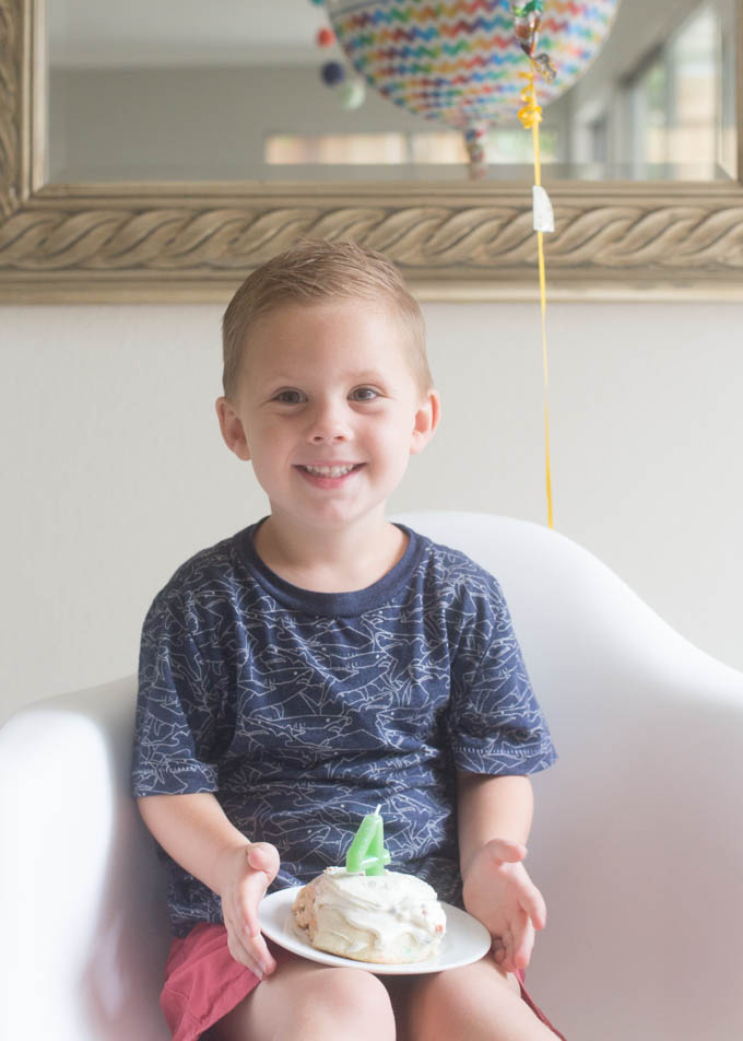 Birthday Boy + Funfetti Cake Batter Cinnamon Rolls