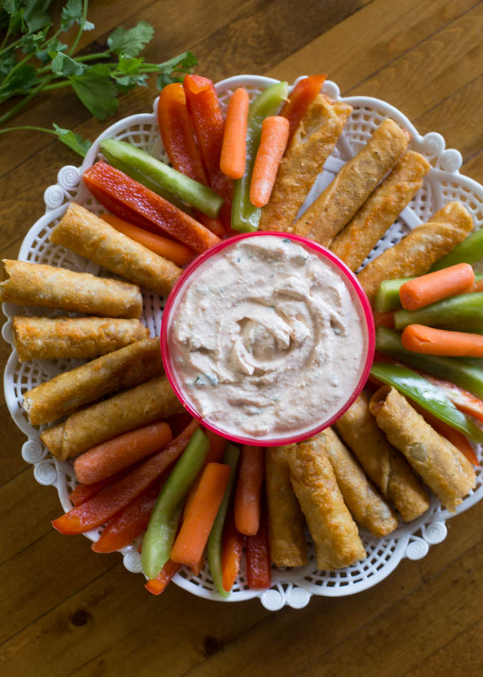 Taquito Bites with Greek Yogurt Taco Dip