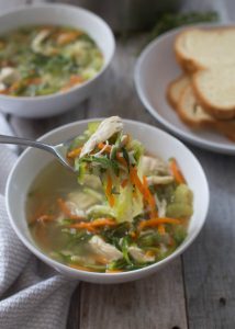 Quick, healthy and delicious Chicken Zoodle Soup! Made with riced cauliflower too! It's the the perfect healthy soup to add to your fall menu! boysahoy.com