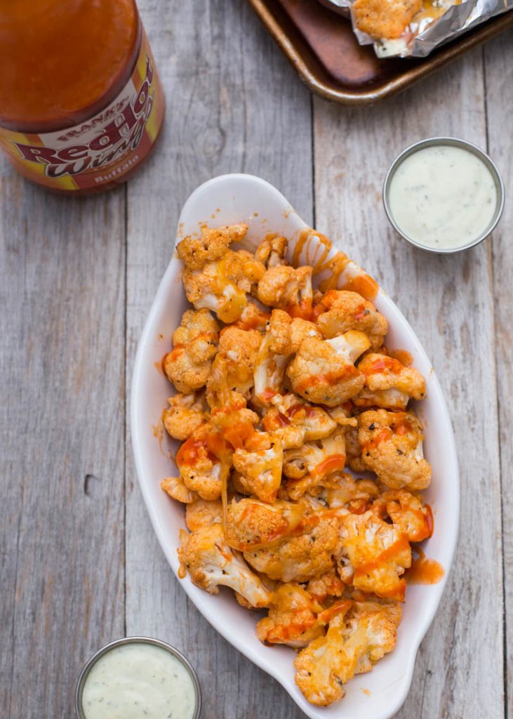 Roasted Buffalo Wing Cauliflower Bites