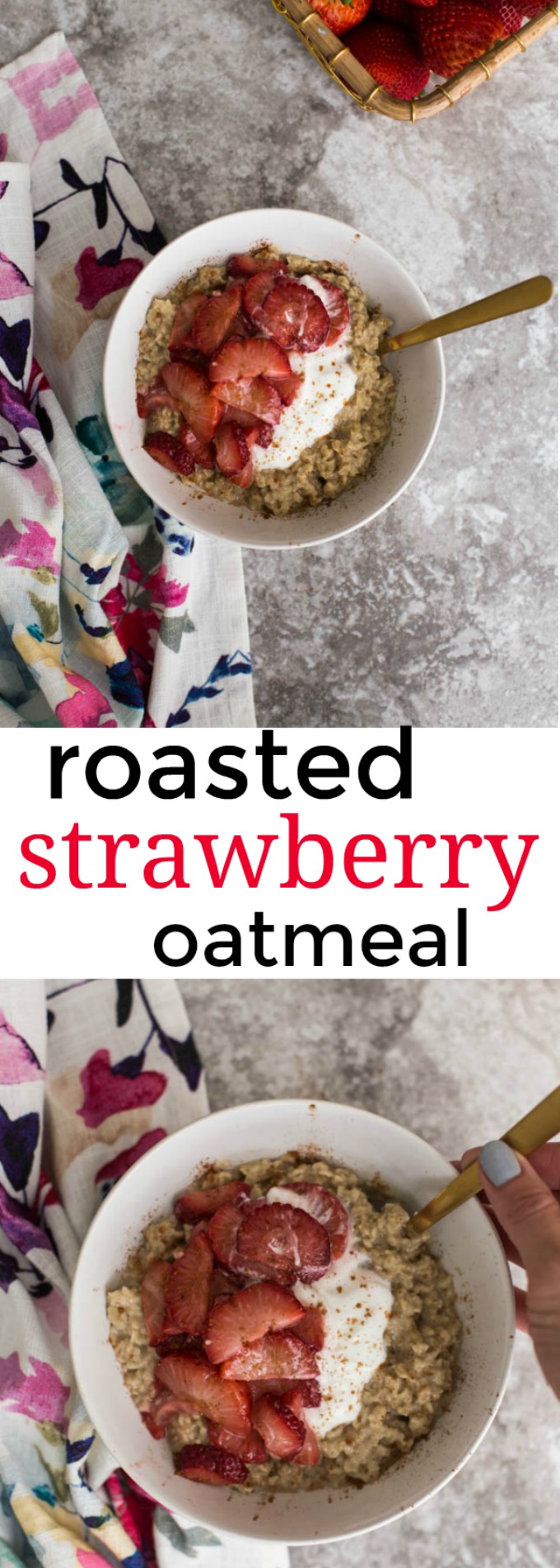 Roasted Strawberry Oatmeal | Boys Ahoy