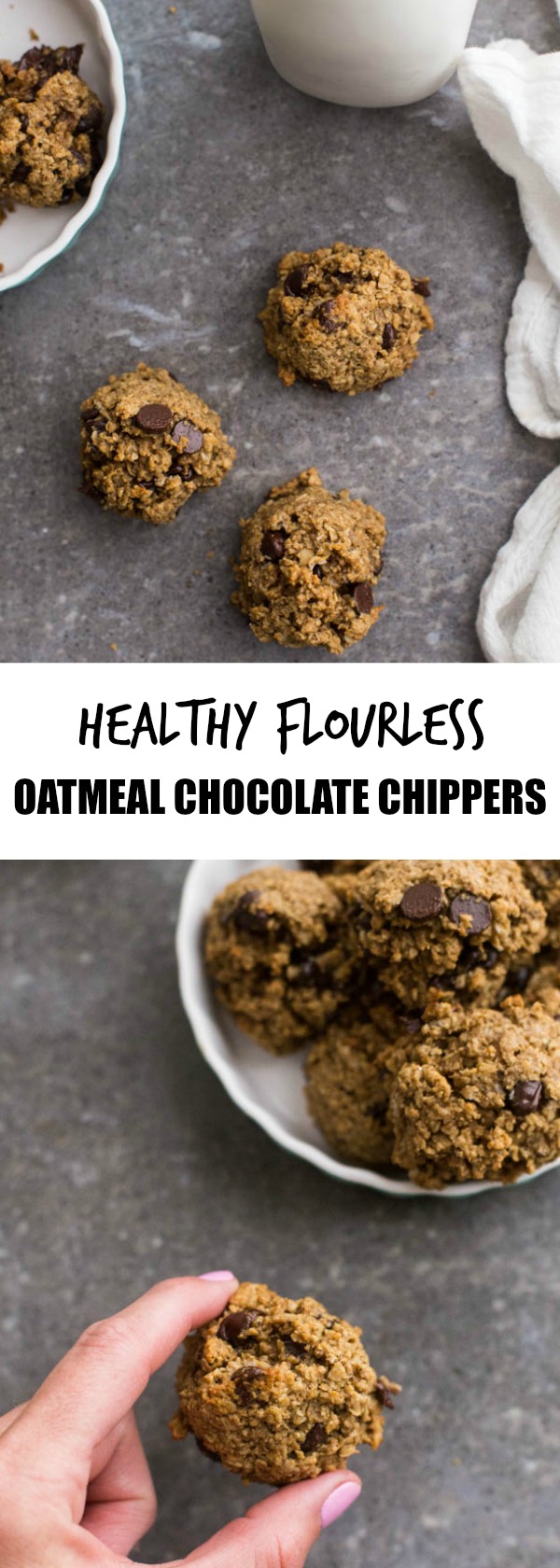 Healthy Flourless Oatmeal Chocolate Chippers | Boys Ahoy