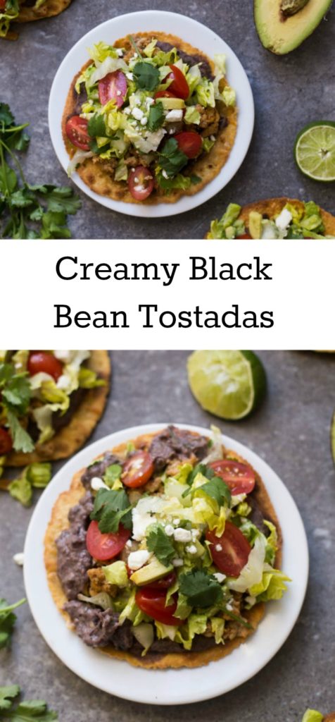 Creamy Black Bean Tostadas