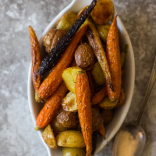 Roasted Rosemary-Garlic Carrots + Potatoes