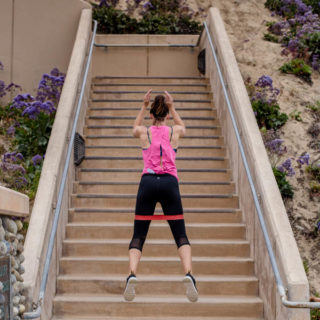 Stair Workout with Resistance Band