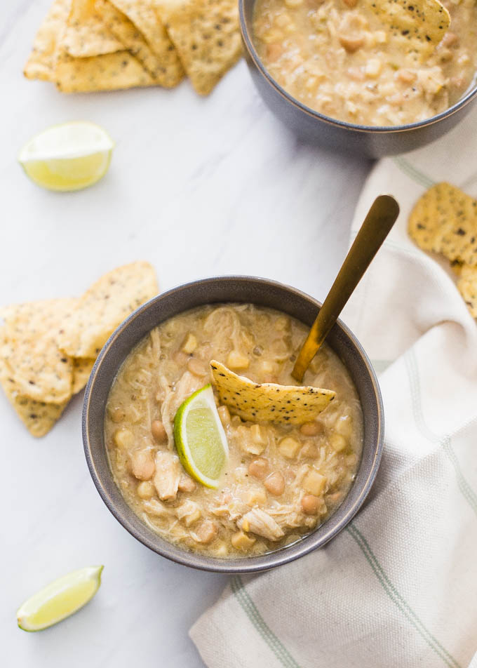 Slow Cooker Coconut Lime White Chicken Chili | Boys Ahoy