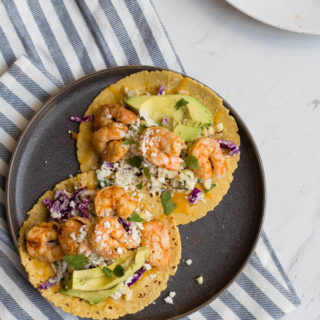Grilled Chili Lime Shrimp Tacos with Mexican Corn Slaw