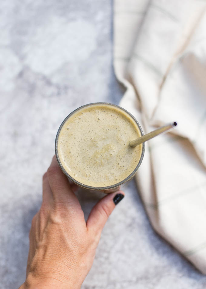 Chocolate Peanut Butter Greens Protein Smoothie